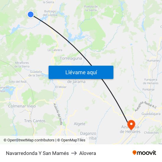 Navarredonda Y San Mamés to Alovera map