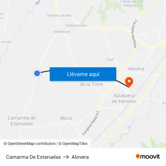 Camarma De Esteruelas to Alovera map