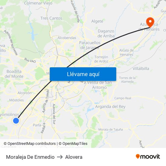 Moraleja De Enmedio to Alovera map