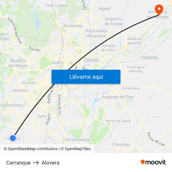 Carranque to Alovera map