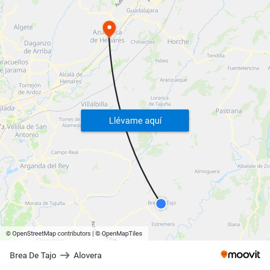 Brea De Tajo to Alovera map