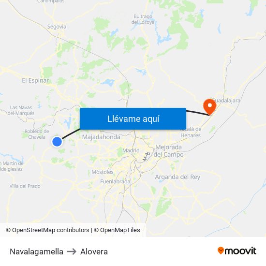 Navalagamella to Alovera map
