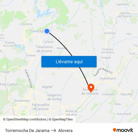 Torremocha De Jarama to Alovera map