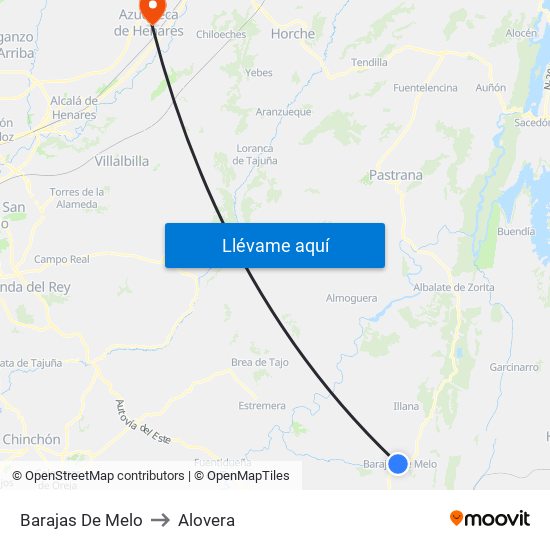 Barajas De Melo to Alovera map