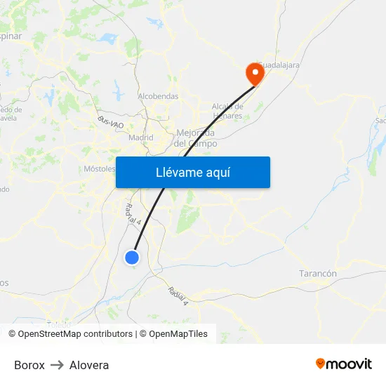 Borox to Alovera map