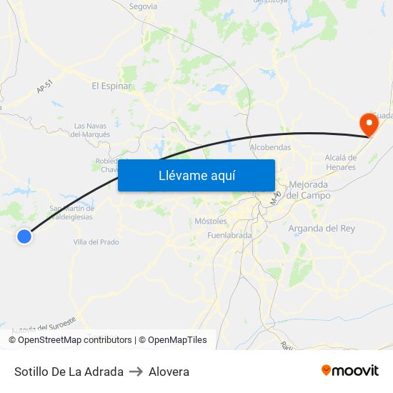 Sotillo De La Adrada to Alovera map