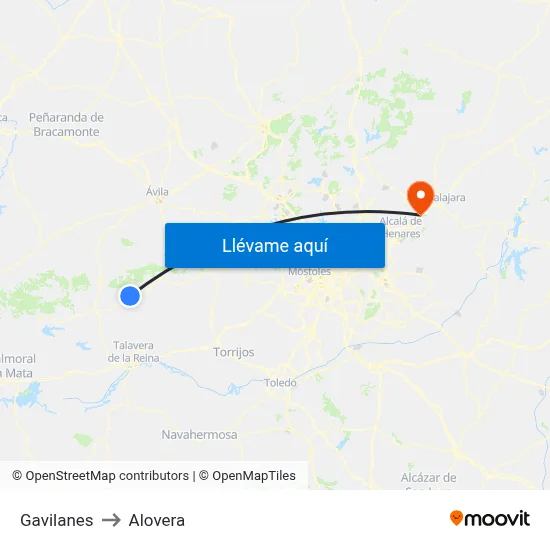 Gavilanes to Alovera map
