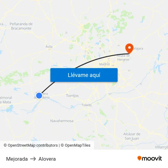 Mejorada to Alovera map