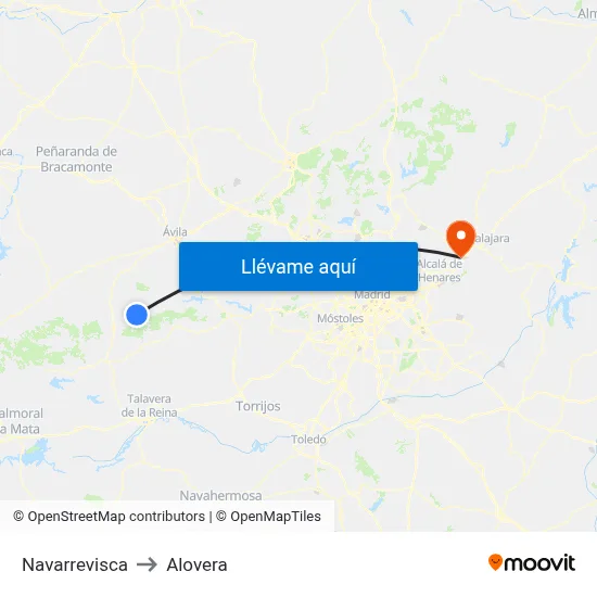 Navarrevisca to Alovera map