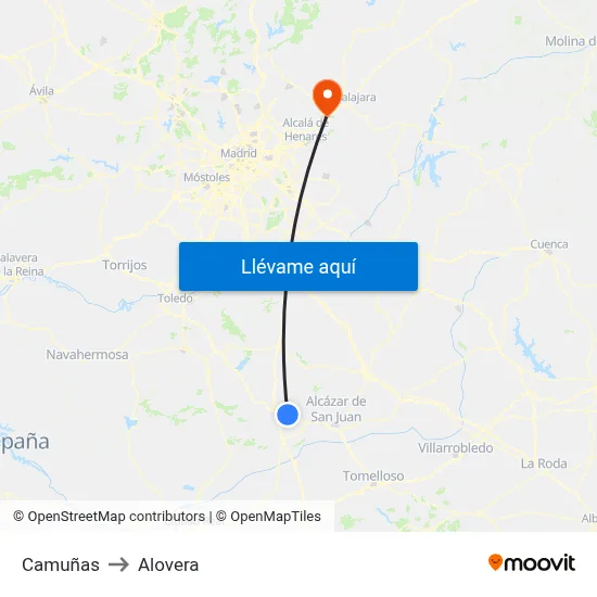 Camuñas to Alovera map