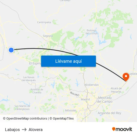 Labajos to Alovera map
