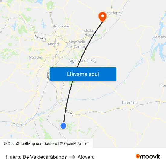 Huerta De Valdecarábanos to Alovera map
