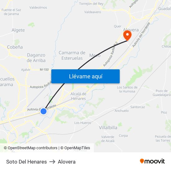 Soto Del Henares to Alovera map