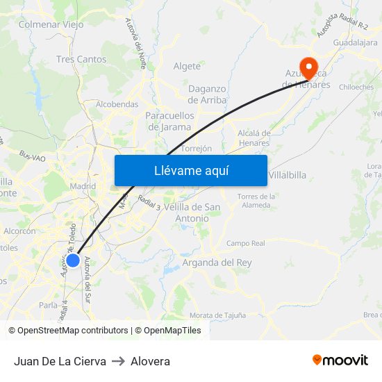 Juan De La Cierva to Alovera map