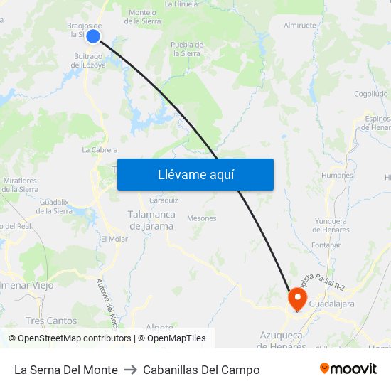 La Serna Del Monte to Cabanillas Del Campo map