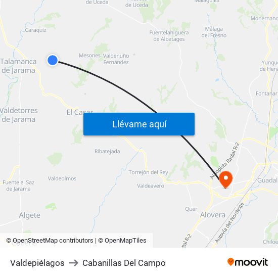 Valdepiélagos to Cabanillas Del Campo map