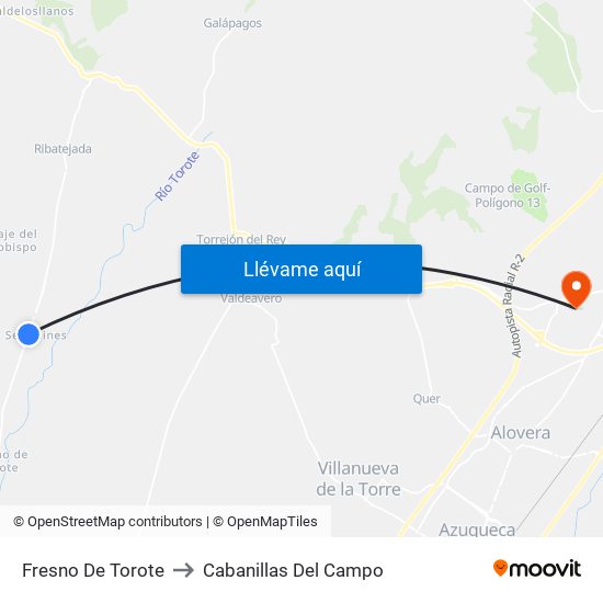 Fresno De Torote to Cabanillas Del Campo map