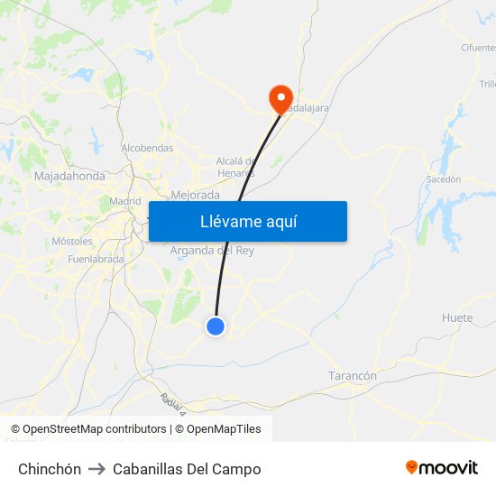 Chinchón to Cabanillas Del Campo map