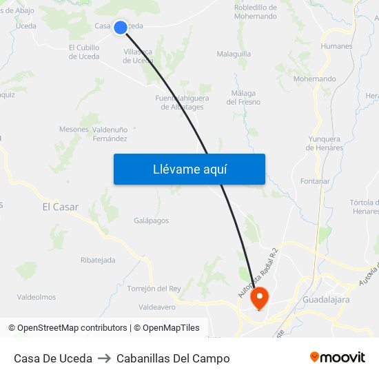 Casa De Uceda to Cabanillas Del Campo map