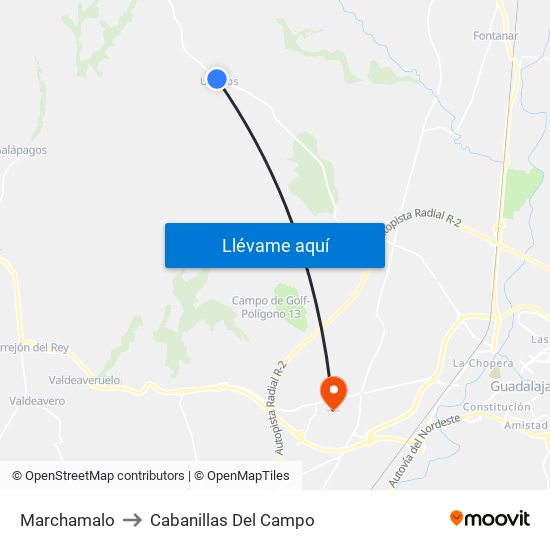 Marchamalo to Cabanillas Del Campo map