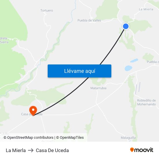 La Mierla to Casa De Uceda map