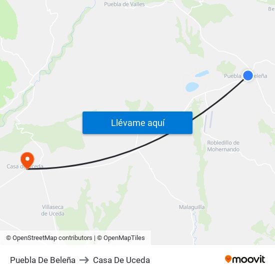 Puebla De Beleña to Casa De Uceda map