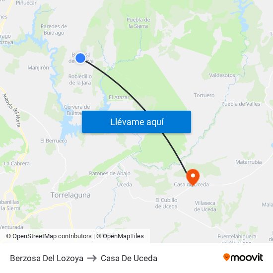 Berzosa Del Lozoya to Casa De Uceda map