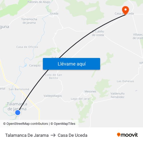 Talamanca De Jarama to Casa De Uceda map