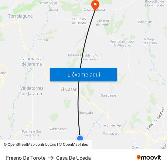 Fresno De Torote to Casa De Uceda map