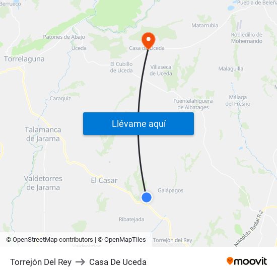 Torrejón Del Rey to Casa De Uceda map