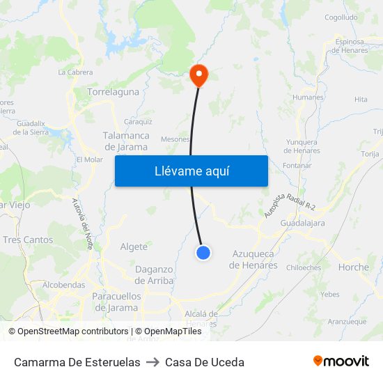 Camarma De Esteruelas to Casa De Uceda map