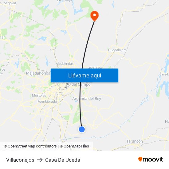 Villaconejos to Casa De Uceda map