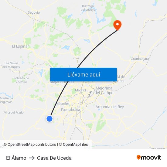 El Álamo to Casa De Uceda map