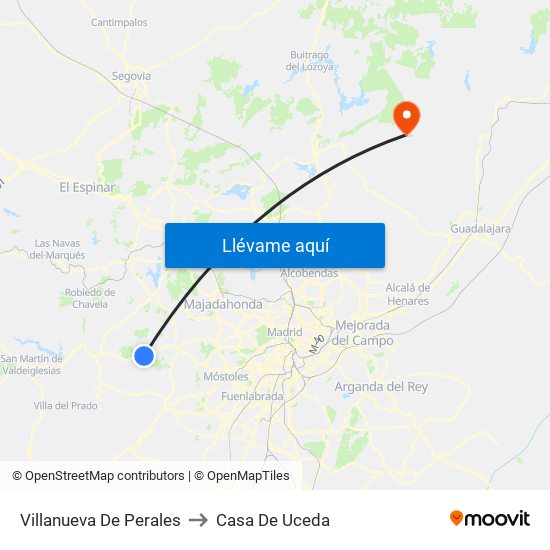 Villanueva De Perales to Casa De Uceda map
