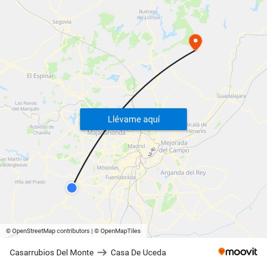 Casarrubios Del Monte to Casa De Uceda map