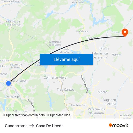 Guadarrama to Casa De Uceda map