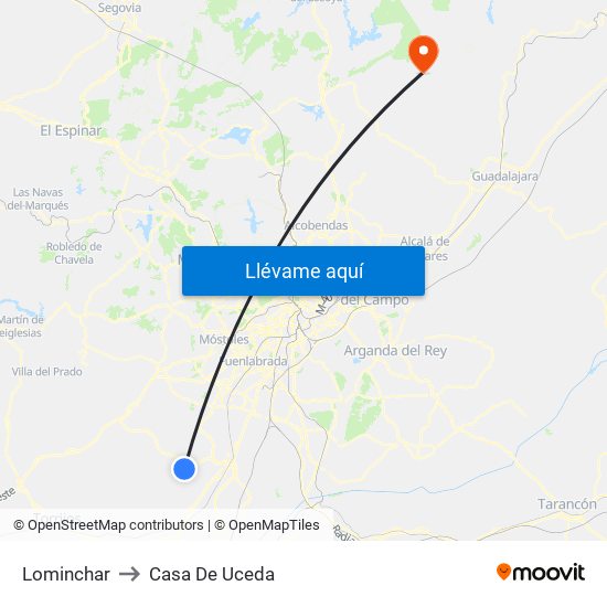 Lominchar to Casa De Uceda map