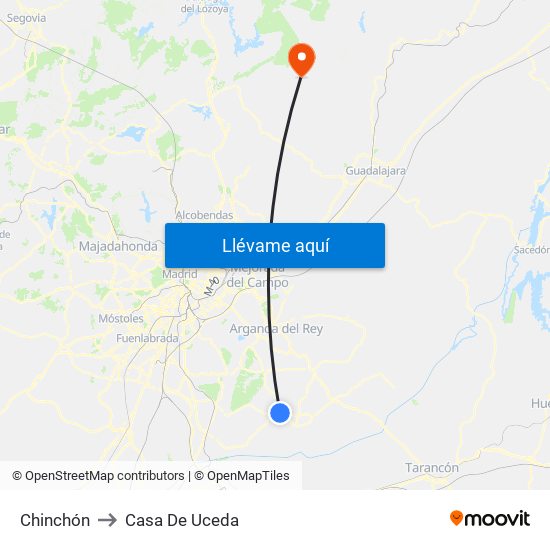 Chinchón to Casa De Uceda map