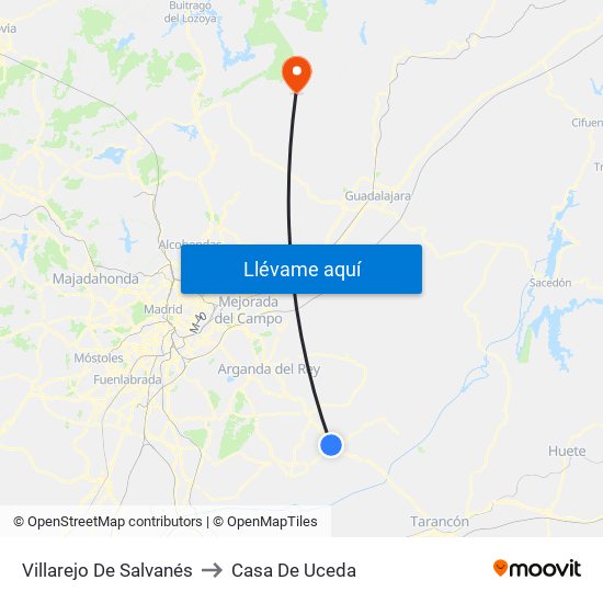 Villarejo De Salvanés to Casa De Uceda map