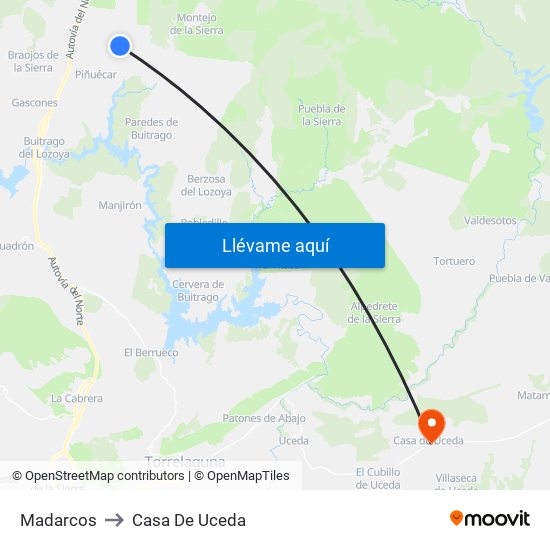 Madarcos to Casa De Uceda map