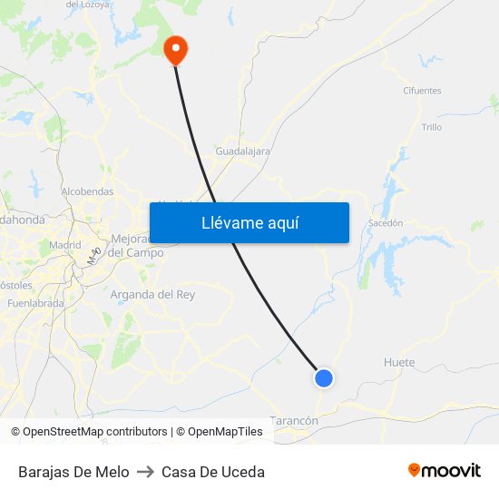 Barajas De Melo to Casa De Uceda map