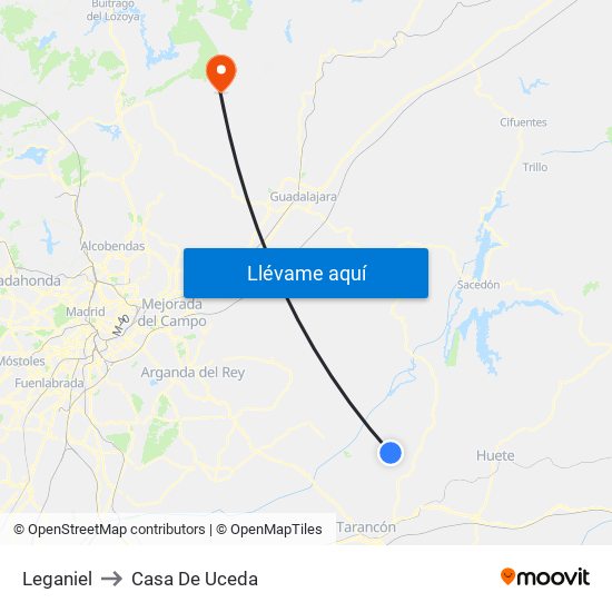 Leganiel to Casa De Uceda map