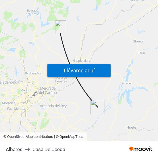 Albares to Casa De Uceda map