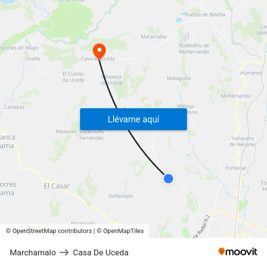 Marchamalo to Casa De Uceda map