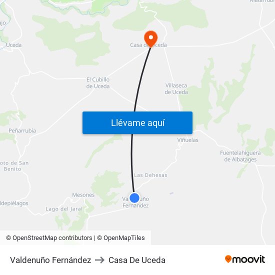 Valdenuño Fernández to Casa De Uceda map