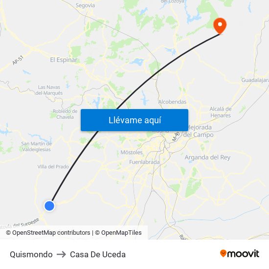Quismondo to Casa De Uceda map
