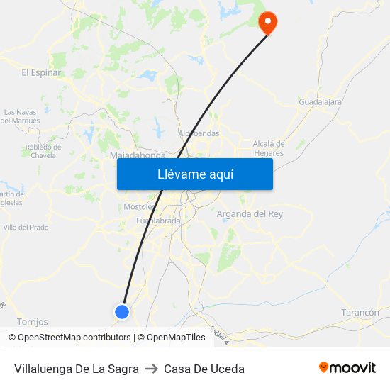 Villaluenga De La Sagra to Casa De Uceda map