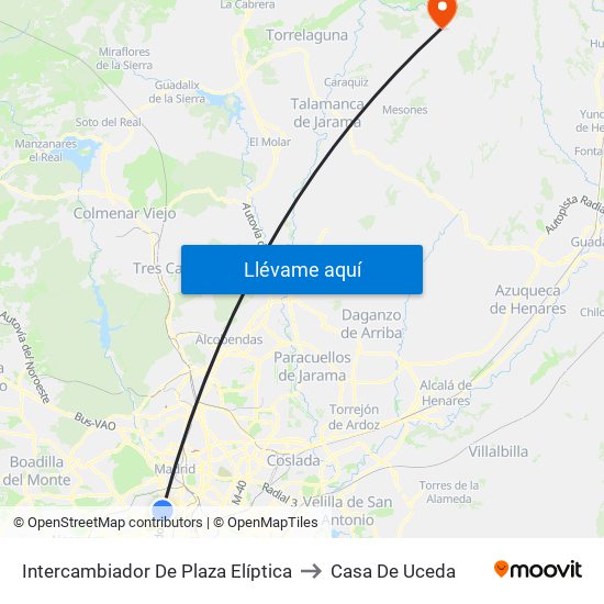 Intercambiador De Plaza Elíptica to Casa De Uceda map