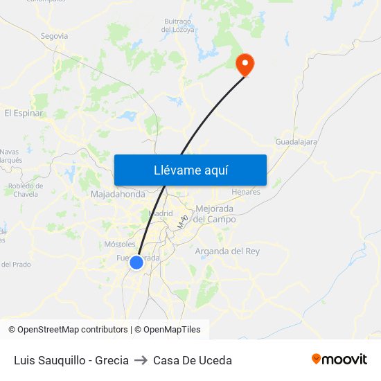 Luis Sauquillo - Grecia to Casa De Uceda map