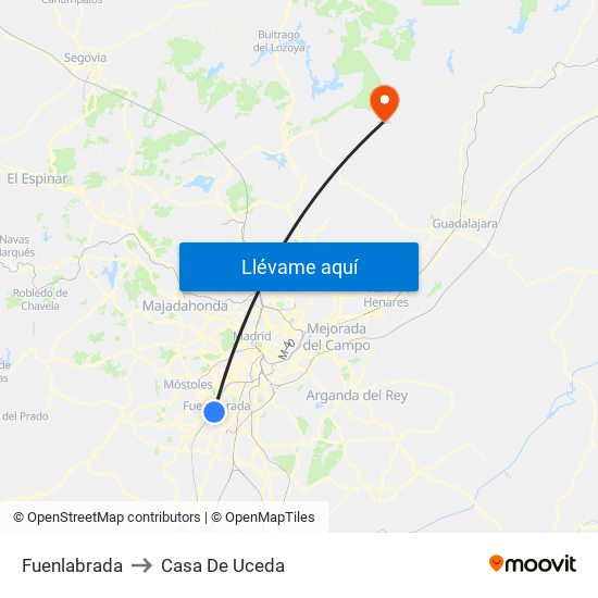 Fuenlabrada to Casa De Uceda map